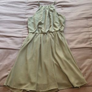 Pale Green High Neck Dress